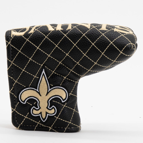 New Orleans Saints Solid Quilted Tour Blade Golf Putter Cover