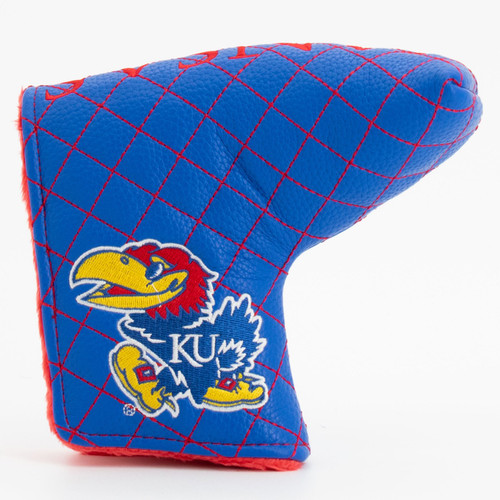 Kansas Jayhawks Solid Quilted Tour Blade Golf Putter Cover
