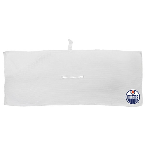 Edmonton Oilers 16" x 40" White Microfiber Golf Towel