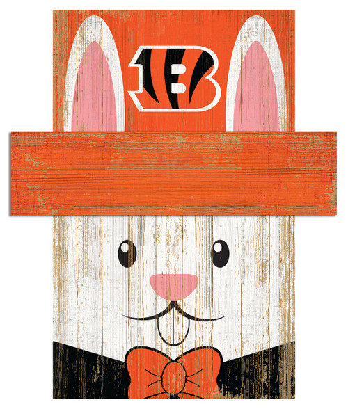 Cincinnati Bengals 19" x 16" Easter Bunny Head