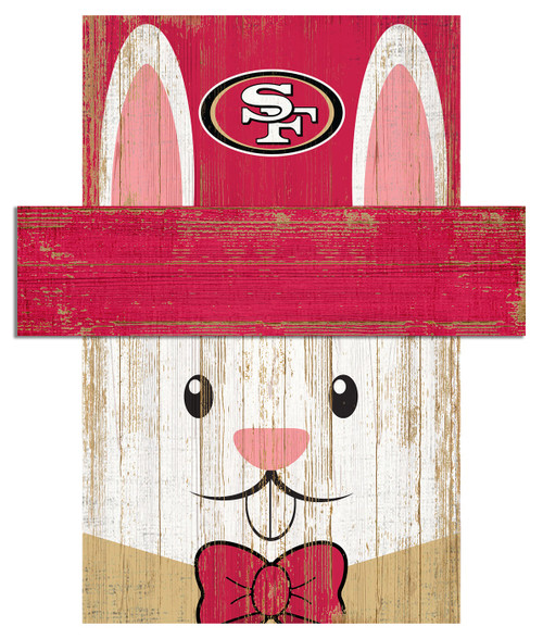 San Francisco 49ers 19" x 16" Easter Bunny Head
