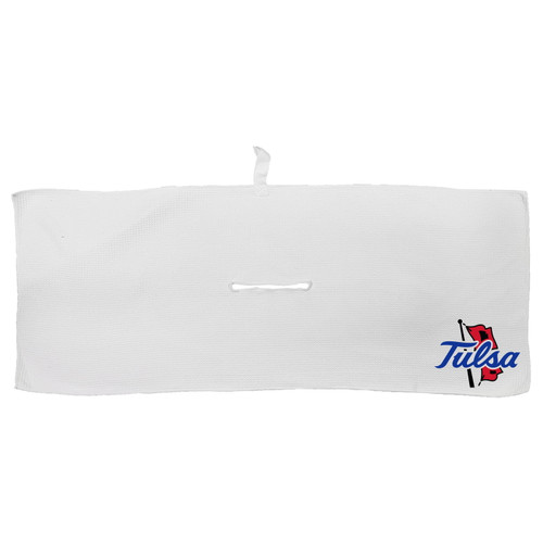 Tulsa Golden Hurricane 16" x 40" White Microfiber Golf Towel