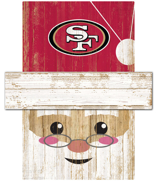 San Francisco 49ers 6" x 5" Santa Head