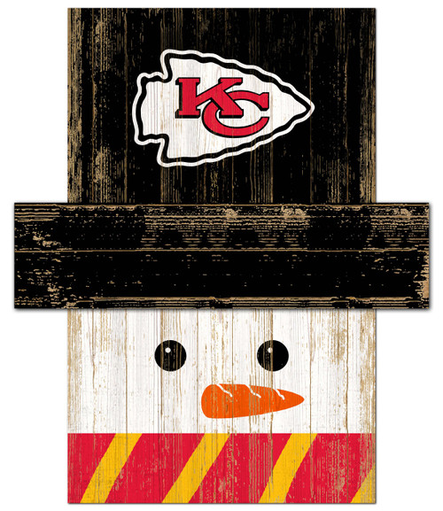 Kansas City Chiefs Snowman Head Sign