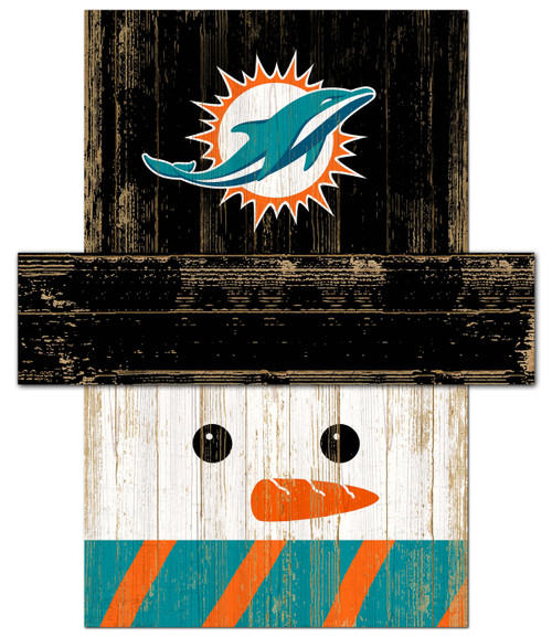 Miami Dolphins Snowman Head Sign