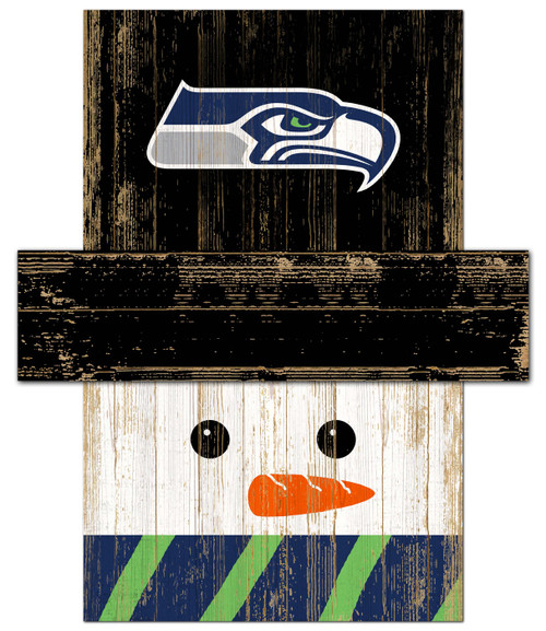 Seattle Seahawks Snowman Head Sign