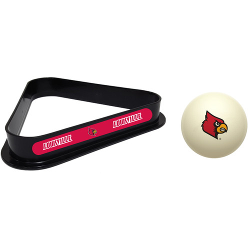 Louisville Cardinals Cue Ball & 8 Ball Billiard Rack