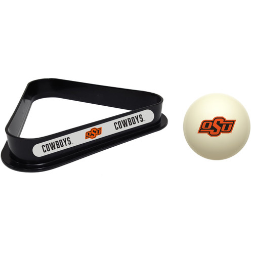 Oklahoma State Cowboys Cue Ball & 8 Ball Billiard Rack