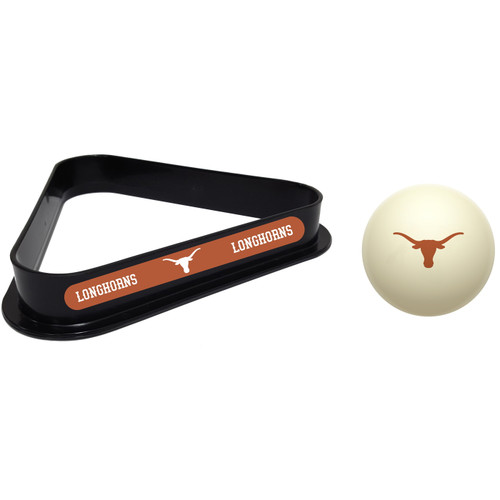 Texas Longhorns Cue Ball & 8 Ball Billiard Rack