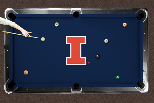 Illinois Fighting Illini Logo Pool Table Felt