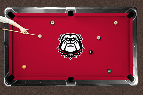 Georgia Bulldogs Logo Pool Table Felt