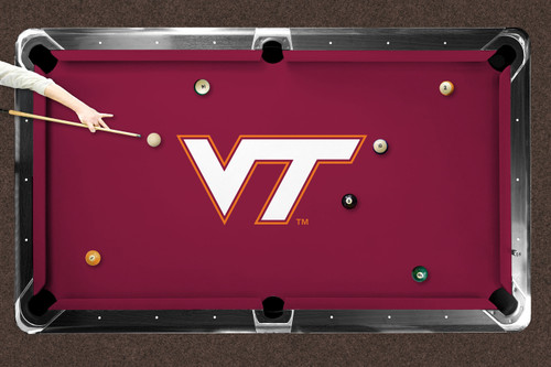 Virginia Tech Hokies Logo Pool Table Cloth