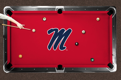 Mississippi Rebels Logo Pool Table Felt