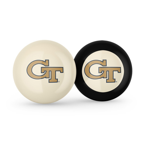 Georgia Tech Yellow Jackets Billiard Cue Ball & 8 Ball Combo