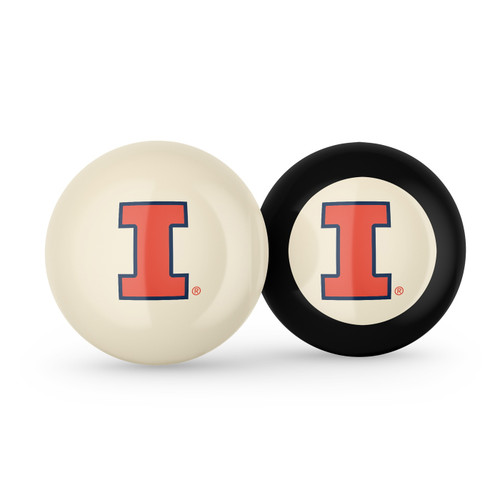 Illinois Fighting Illini Billiard Cue Ball & 8 Ball Combo