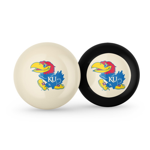 Kansas Jayhawks Billiard Cue Ball & 8 Ball Combo