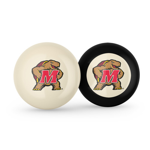 Maryland Terrapins Billiard Cue Ball & 8 Ball Combo