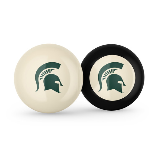 Michigan State Spartans Billiard Cue Ball & 8 Ball Combo