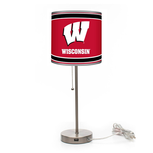Wisconsin Badgers Chrome Lamp