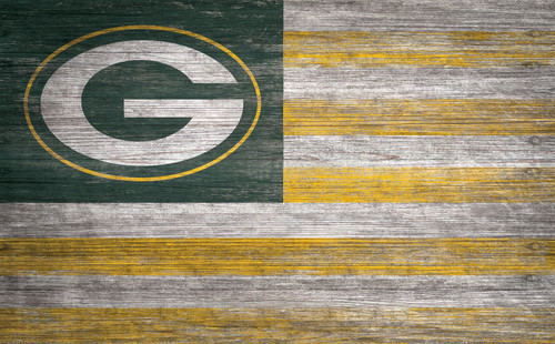 Green Bay Packers 11" x 19" Distressed Flag Sign