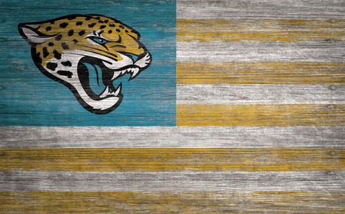 Jacksonville Jaguars 11" x 19" Distressed Flag Sign