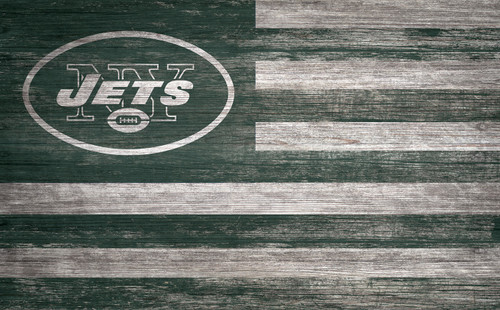 New York Jets 11" x 19" Distressed Flag Sign