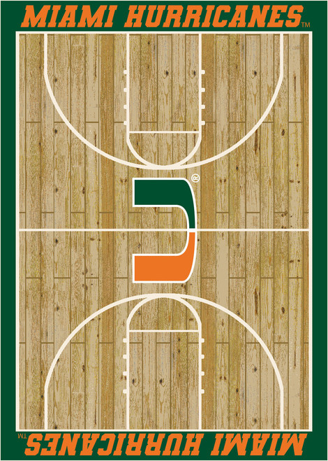 Miami Hurricanes Courtside Area Rug