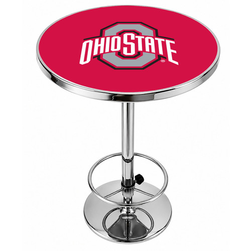 Ohio State Buckeyes Logo Chrome Pub Table