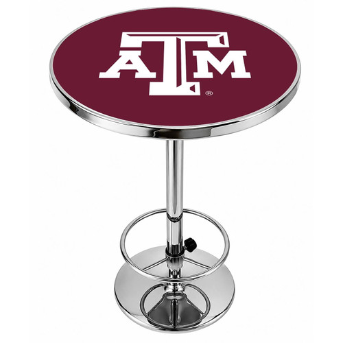 Texas A&M Aggies Logo Chrome Pub Table