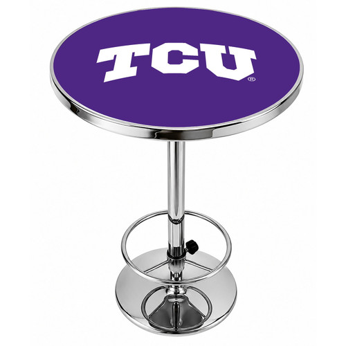 Texas Christian Horned Frogs Logo Chrome Pub Table