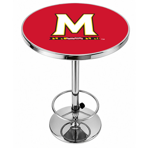 Maryland Terrapins Logo Chrome Pub Table