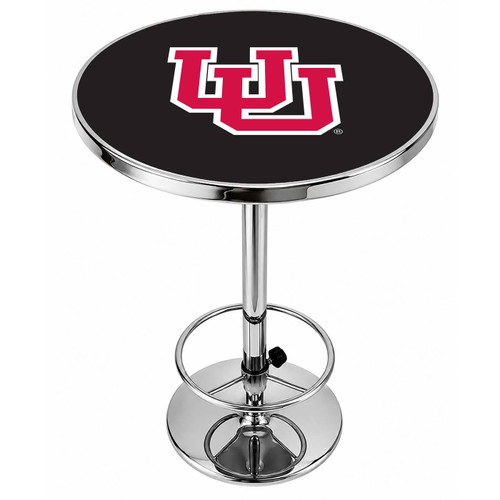 Utah Utes Logo Chrome Pub Table