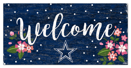 Dallas Cowboys 6" x 12" Floral Welcome Sign