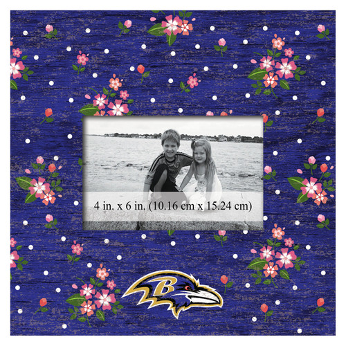 Baltimore Ravens Floral 10" x 10" Picture Frame