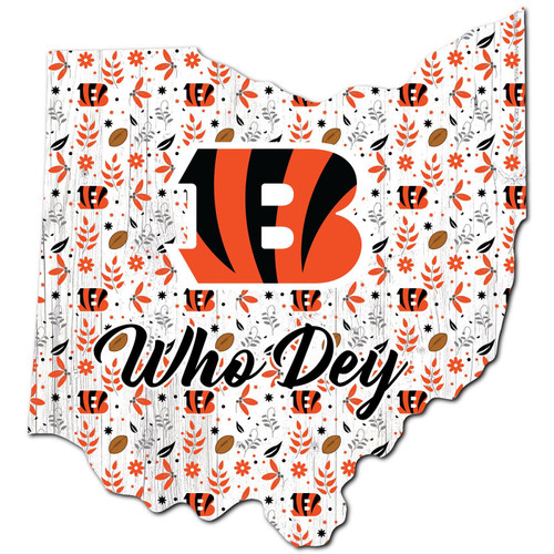 Cincinnati Bengals 24" Floral State Sign