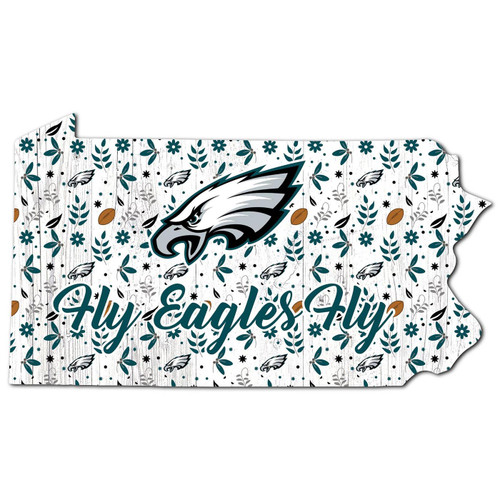 Philadelphia Eagles 12" Floral State Sign