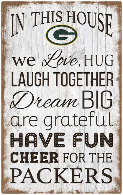Green Bay Packers 11" x 19" In This House Sign