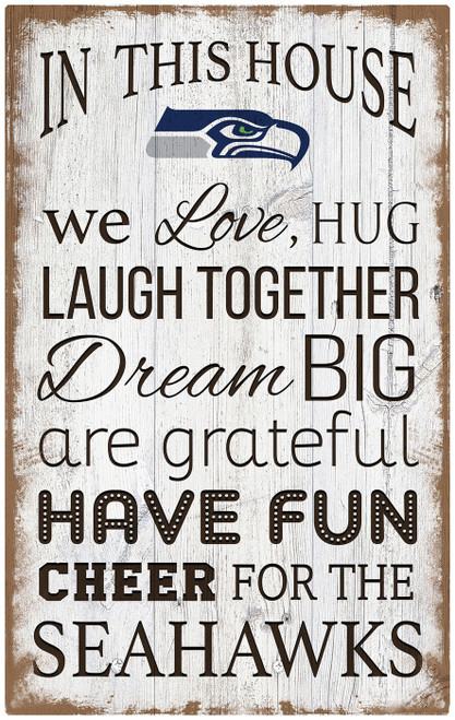 Seattle Seahawks 11" x 19" In This House Sign