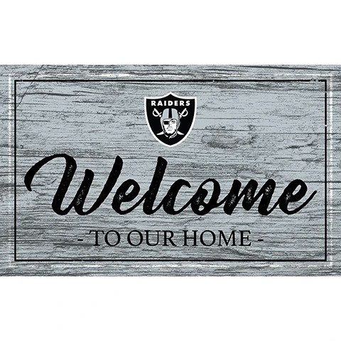 Las Vegas Raiders Team Color Welcome Sign