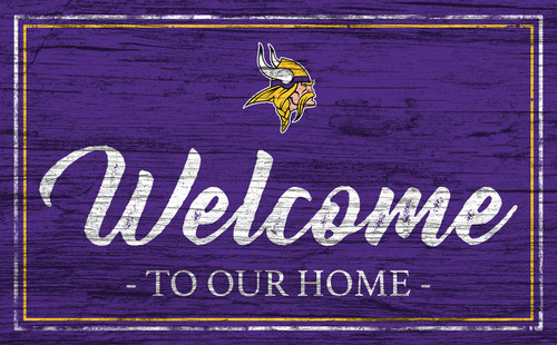Minnesota Vikings Team Color Welcome Sign