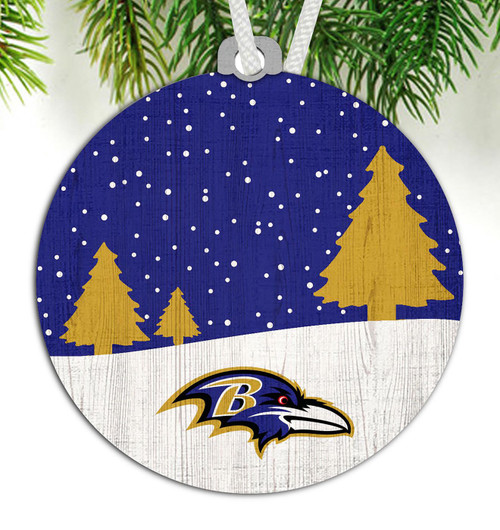 Baltimore Ravens Snow Scene Ornament