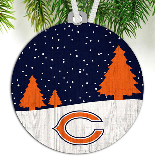 Chicago Bears Snow Scene Ornament