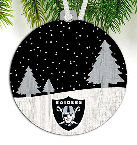 Las Vegas Raiders Snow Scene Ornament