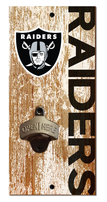 Las Vegas Raiders 6" x 12" Distressed Bottle Opener