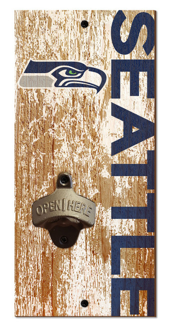 Seattle Seahawks 6" x 12" Distressed Bottle Opener