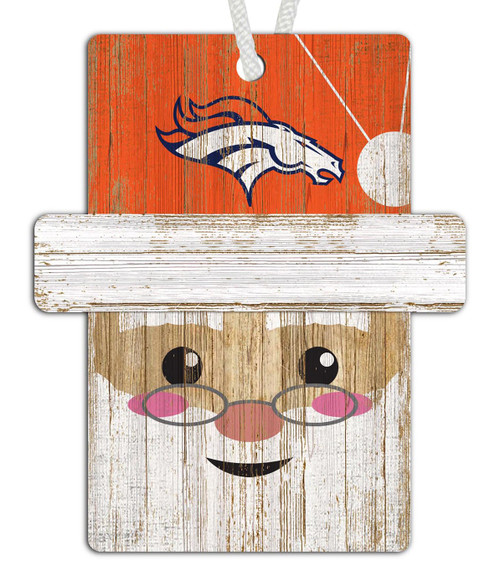 Denver Broncos Santa Ornament