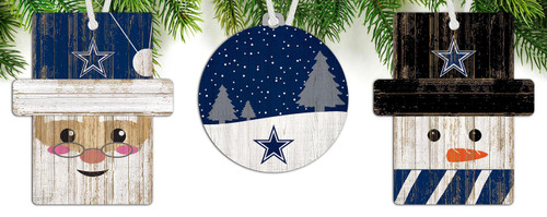 Dallas Cowboys 3-Pack Christmas Ornament Set