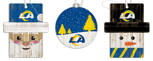 Los Angeles Rams 3-Pack Christmas Ornament Set