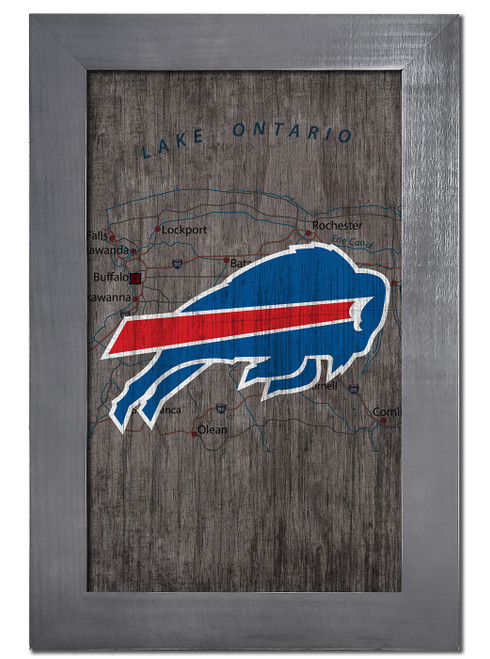 Buffalo Bills 11" x 19" City Map Framed Sign