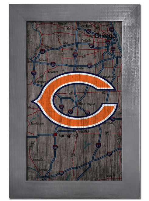 Chicago Bears 11" x 19" City Map Framed Sign